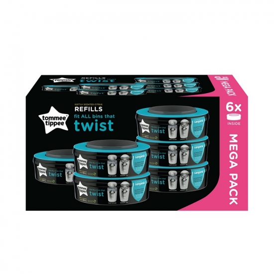 Sangenic Twist & Click Refill 6-pack  i gruppen Barn & Frlder / Omvrdnad & Hygien / Bljhinkar & refiller hos Kpbarnvagn (5010415510082)