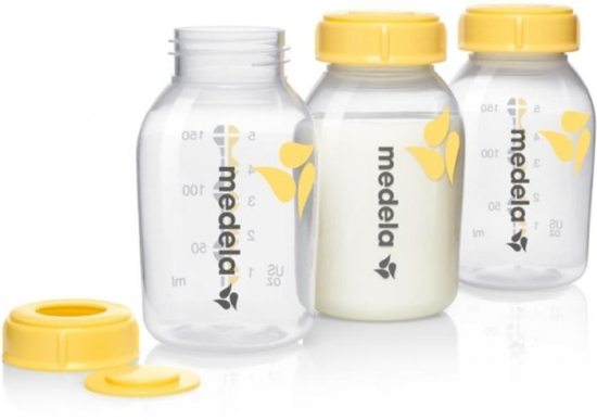 Medela Nappflaskor 150 ml f�r br�stmj�lk, 3-pack i gruppen AMNING / Br�stpumpar & tillbeh�r hos K�pbarnvagn.se (7612367019163)