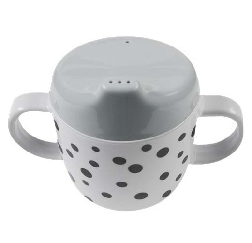 Done by Deer Pipmugg Happy Dots Gr med handtag i gruppen Barn & Frlder / ta & dricka / Nappflaskor & muggar hos Kpbarnvagn (10615)