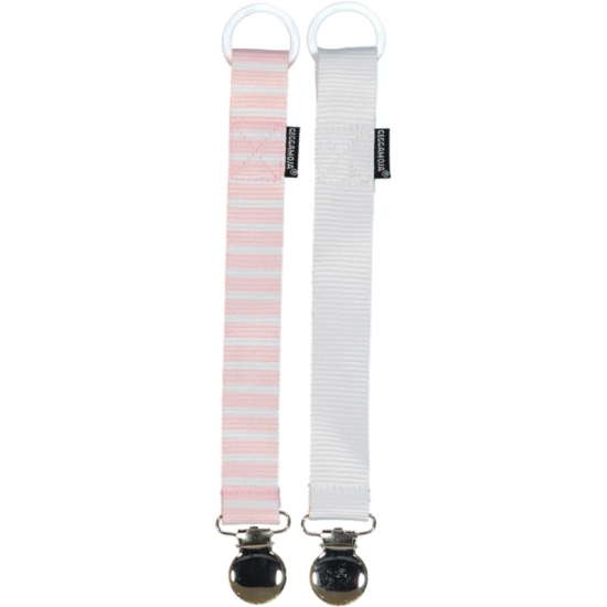 Geggamoja Napphllare Rosa/Vit 2-Pack i gruppen Barn & Frlder / Omvrdnad & Hygien / Nappar & napphllare hos Kpbarnvagn (1084271)