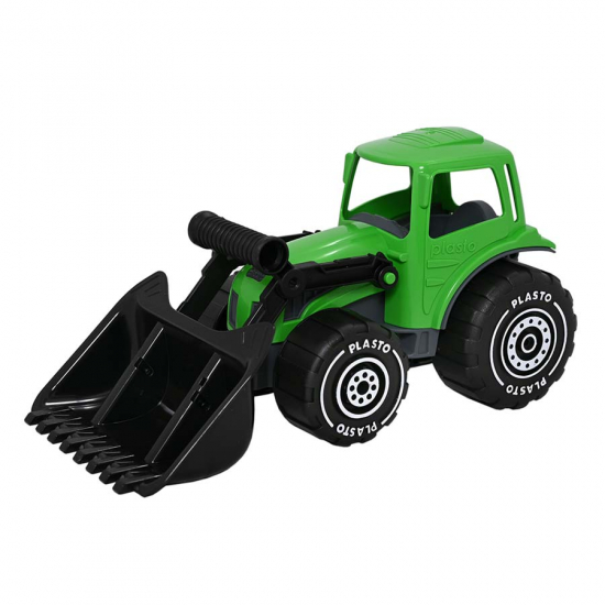 Plasto Traktor med frontlastare Grön 32 cm