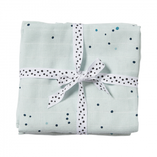 Done by Deer 2-pack Muslinfiltar Dreamy Dots Bl i gruppen Barn & Frlder / Barnrum  / Filtar / Muslinfiltar hos Kpbarnvagn (3003472)