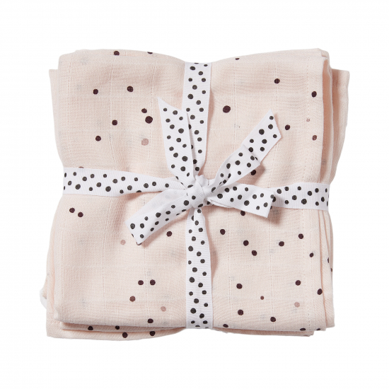 Done by Deer Swaddle Filt Dreamy Dots Powder, 2-pack i gruppen Barn & Frlder / Omvrdnad & Hygien / Filtar & snuttefiltar / Muslinfiltar hos Kpbarnvagn (3103571)