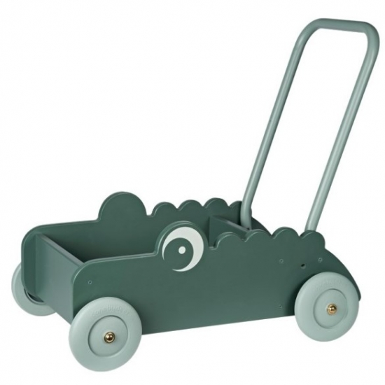 Lära-gå-vagn som ser ut som en krokodil
