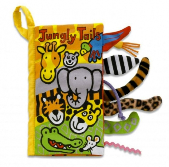 Jellycat Prasselbok Jungle Tails i gruppen Leksaker / Leksaker från 1 år / Böcker  / Pekböcker hos Köpbarnvagn (670983044805)