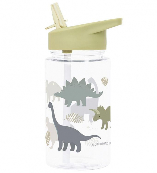  A Little Lovely Company Vattenflaska med Sugrör Dinosaurier