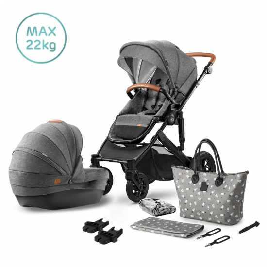 Kinderkraft Prime 2-in-1 Duovagn inkl tillbehr Grey Melange i gruppen Barnvagnar  / Varumrken / Kinderkraft hos Kpbarnvagn (KKWPRIMGRMB200)