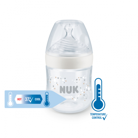 NUK Nature Sense Nappflaska 0-6 mån 150 ml Vit i gruppen Barn & Förälder / Äta & dricka / Nappflaskor & muggar hos Köpbarnvagn (N743017)