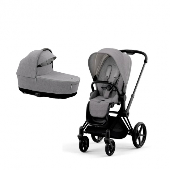 Cybex Priam Matte Black -Manhattan Grey i gruppen Barnvagnar  / Varumrken / Cybex / Cybex Priam hos Kpbarnvagn (PKTcyp5)
