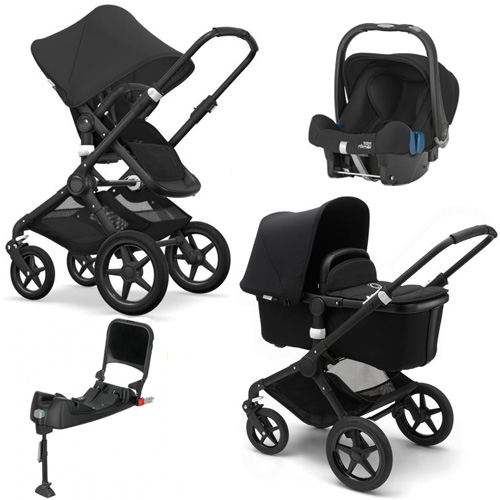 Bugaboo Fox Komplett All Black Travel System Britax Fox Bug
