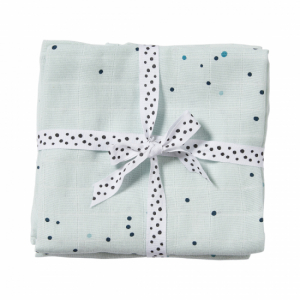 Done by Deer Swaddle Filt Dreamy Dots Blå,  2-pack