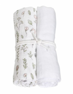 Mini Dreams Muslinfiltar 2-pack Blomsteräng