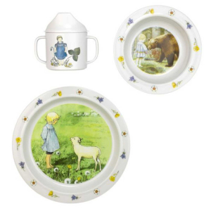 Elsa Beskow Mors Lilla Olle Barnservis 3 delar