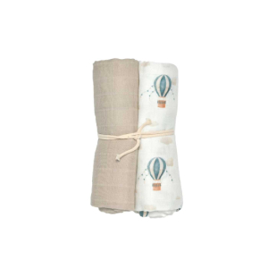 Mini Dreams Muslinfiltar 2-pack Vintage Balloon Blå