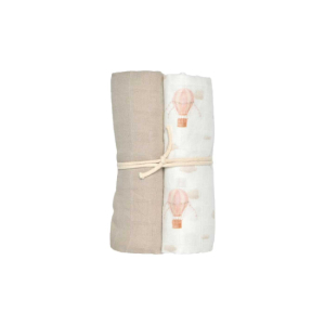Mini Dreams Muslinfiltar 2-pack Vintage Balloon Rosa
