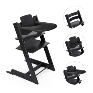 Stokke Tripp Trapp Stol + Bygel + Bricka Black
