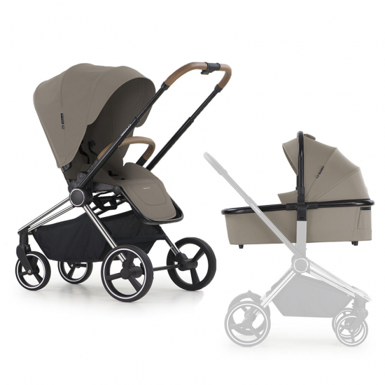 Crescent Ultra Duovagn Sand Chrome/Brown i gruppen Barnvagnar  / Varumrken / Crescent / Crescent Ultra hos Kpbarnvagn (pktcru-1)