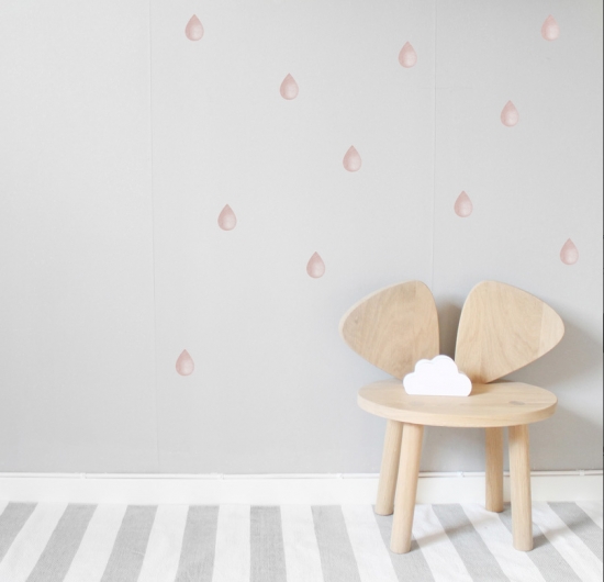 Stickstay Vggdekor Dusty Pink Drops i gruppen Barn & Frlder / Barnrum  / Inredning / Dekoration / Utsmyckning hos Kpbarnvagn (stickst_dp_drops)