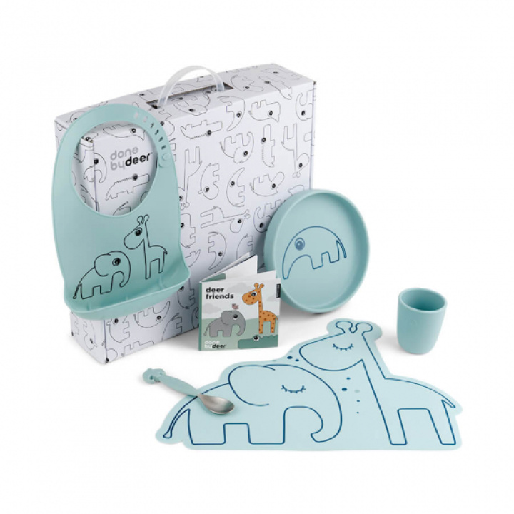 Done By Deer Middagset Blue i gruppen Babytillbehör / Äta & dricka / Tallrikar & serviser hos Köpbarnvagn (8126552)