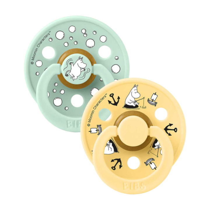 BIBS x Moomin Colour 2-Pack 0-6 mån Sailing Nordic Mint Mix
