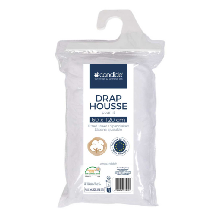 Candide Dra-på-lakan Bomull 60x120 Vit