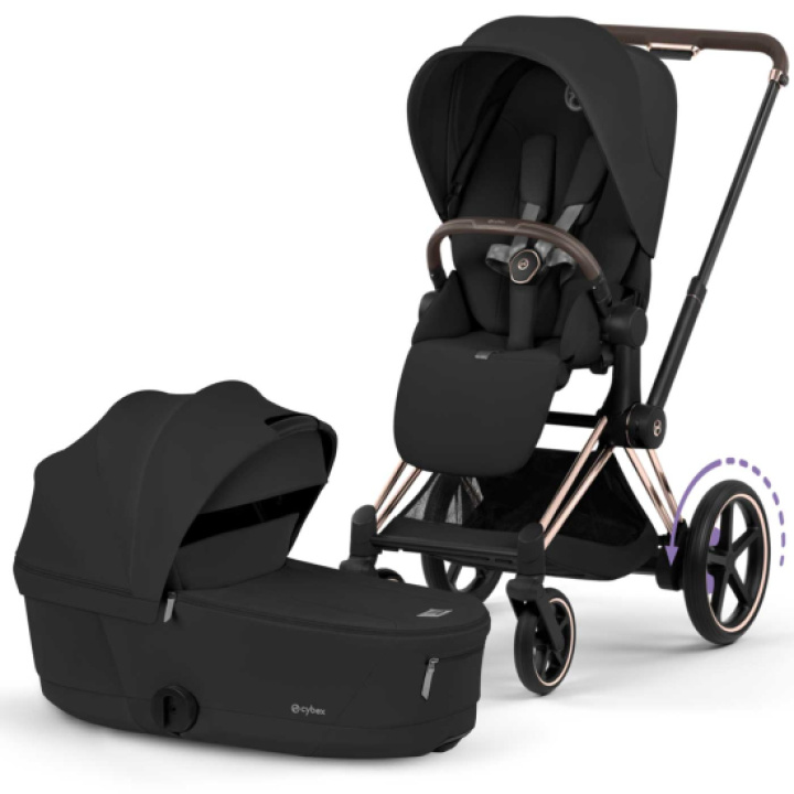 Cybex E-Priam Duovagn Rosegold/Sepia Black i gruppen Barnvagnar / Varumärken / Cybex / Cybex e-Priam hos Köpbarnvagn (CYBE526000041)