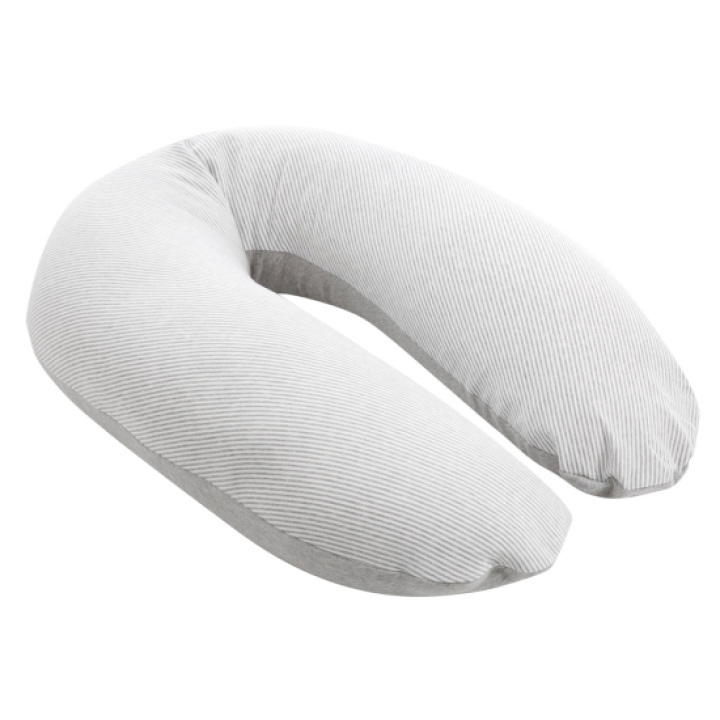 Doomoo Amnings- och gravidkudde Stor Grå/Vit Randig