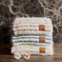 Elodie Furry Stickad Filt Vanilla White