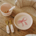 Elodie Silikonskål med sked Rosy Bow
