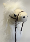 Gumselid handgjord Käpphäst Vit med vit man