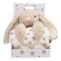 Carlo Baby Fleecefilt med gosedjur kanin Beige