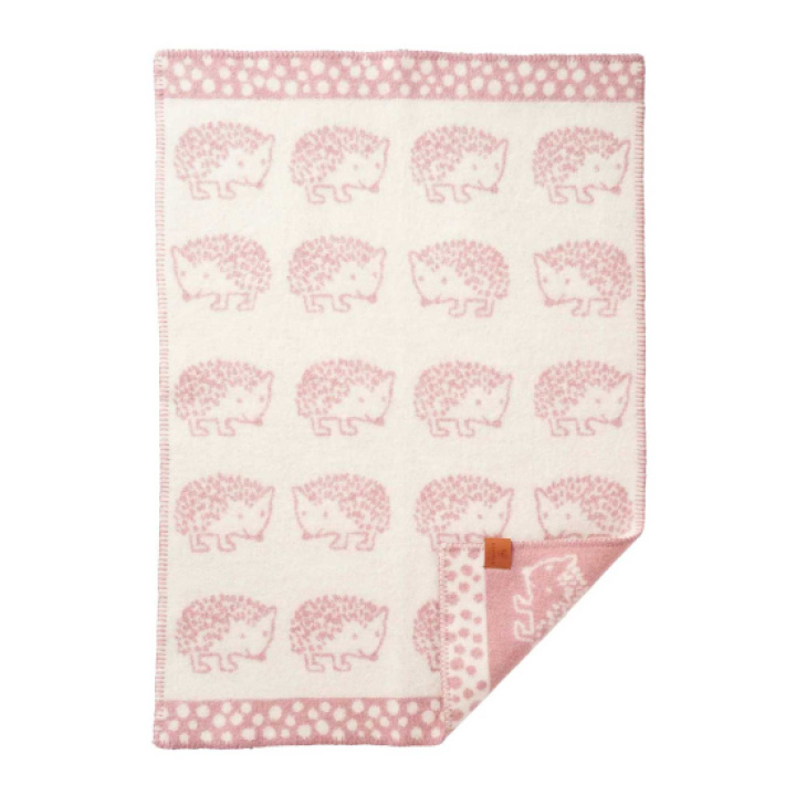 Klippan Yllefabrik Filt Hedgehog Rosa i gruppen Babytillbehör / Filtar & snuttefiltar / Ullfiltar hos Köpbarnvagn (KLIP246504)