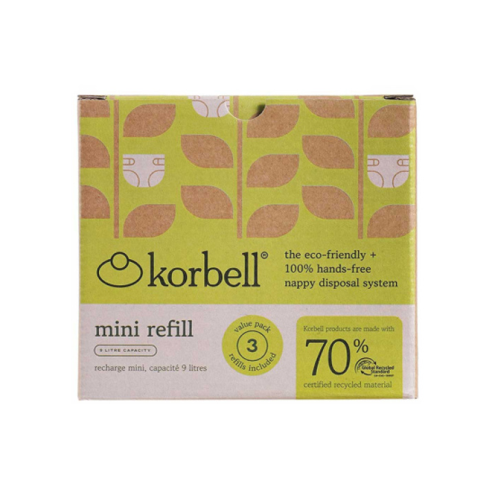 Korbell Mini Refill 3-pack GRS i gruppen Babytillbehör / Omvårdnad & Hygien / Blöjhinkar & refiller hos Köpbarnvagn (KORBK22KRG3)