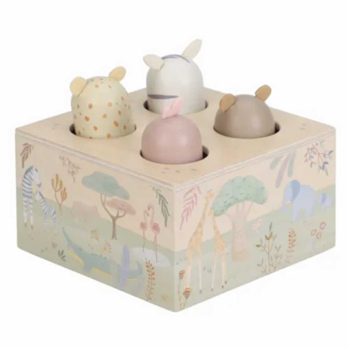 Little Dutch Pop-up Djur Safari Friends i gruppen Leksaker / Leksaker från 1 år / Klossar & Kulbanor hos Köpbarnvagn (LD7465)
