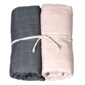 Mini Dreams Muslinfiltar 2-pack Grå/Rosa