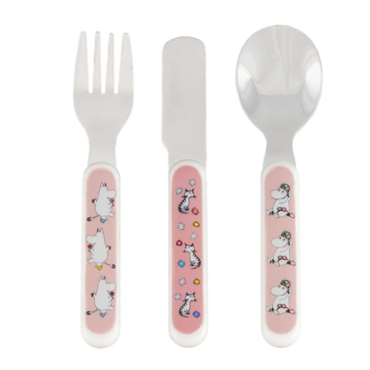 Mumin Äng Barnbestick Rosa i gruppen Äta & Mata / Bestick hos Köpbarnvagn (MUMI6679)