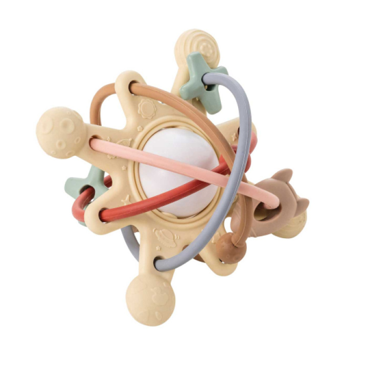 Nattou Soft Silicone Bitleksak Galaxy Beige i gruppen Leksaker / Babylek 0-1 år / Bitleksaker hos Köpbarnvagn (NATT41047-1)