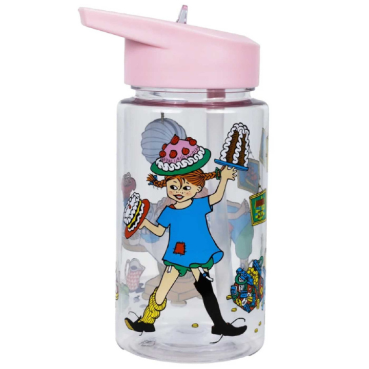 Pippi Vattenflaska Födelsedag Rosa i gruppen Babytillbehör / Äta & dricka / Nappflaskor & muggar hos Köpbarnvagn (RAST5512)