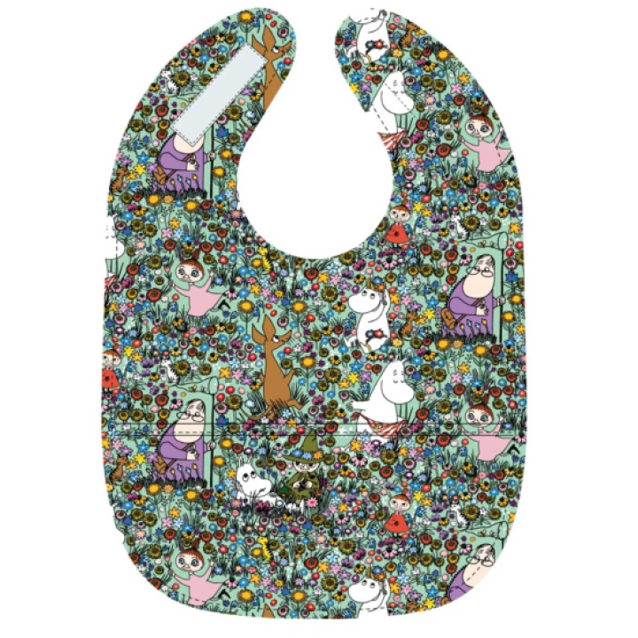 Mumin Äng Haklapp Grön i gruppen Babytillbehör / Äta & dricka / Haklappar hos Köpbarnvagn (RAST6141)