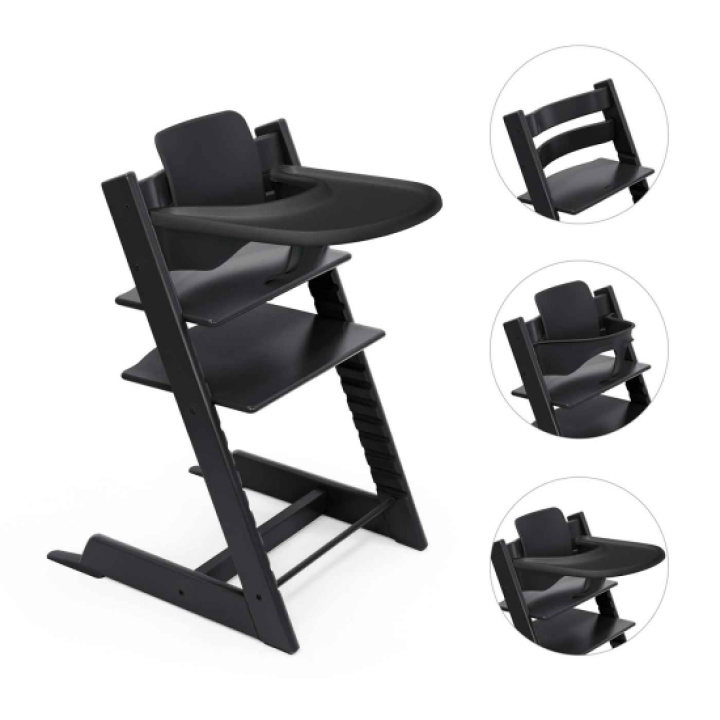 Stokke Tripp Trapp Stol + Bygel + Bricka Black i gruppen Äta & Mata / Matstolar & dynor / STOKKE Tripp Trapp hos Köpbarnvagn (STOK685400)