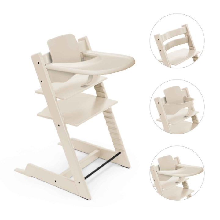Stokke Tripp Trapp Stol + Bygel + Bricka Vanilla White i gruppen Äta & Mata / Matstolar & dynor / STOKKE Tripp Trapp hos Köpbarnvagn (STOK697200)