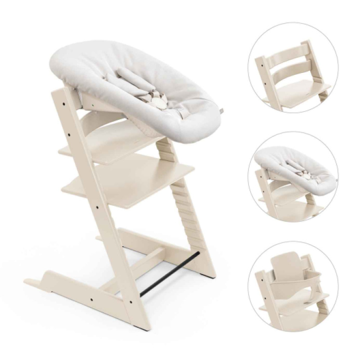 Stokke Tripp Trapp stol + Bygel + Newborn Set Vanilla White i gruppen Äta & Mata / Matstolar & dynor / STOKKE Tripp Trapp hos Köpbarnvagn (STOK697500)