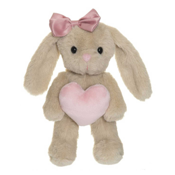 Teddykompaniet Kanin Tyra med hjärta Beige i gruppen Leksaker / Babylek 0-1 år / Nallar & mjuka djur hos Köpbarnvagn (TEKO4292)